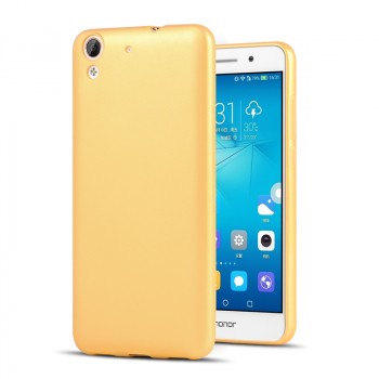 Силиконовый матовый непрозрачный чехол для Huawei Y6II  Желтый