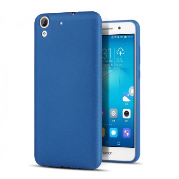 Силиконовый матовый непрозрачный чехол для Huawei Y6II  Синий