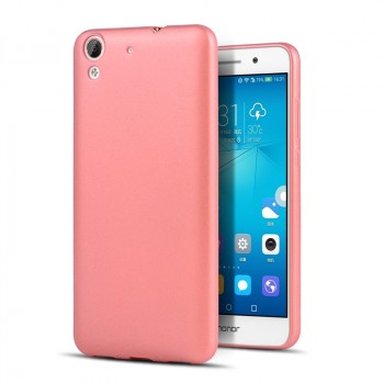 Силиконовый матовый непрозрачный чехол для Huawei Y6II  Розовый