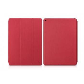 Винтажный сегментарный чехол книжка подставка на непрозрачной поликарбонатной основе текстура Кожа для Ipad Pro Красный