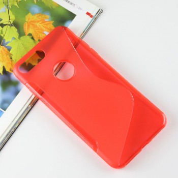 Силиконовый матовый полупрозрачный чехол с дизайнерской текстурой S для Iphone 7 Plus/8 Plus Красный
