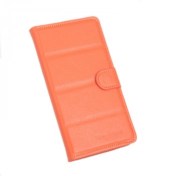 Чехол портмоне подставка на силиконовой основе на магнитной защелке для Asus ZenFone 3 5.2  Оранжевый