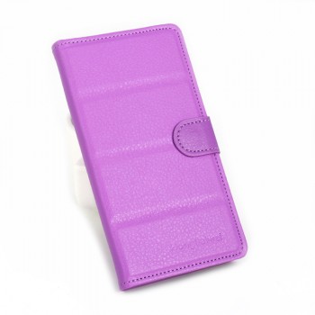 Чехол портмоне подставка на силиконовой основе на магнитной защелке для Asus ZenFone 3 5.2  Фиолетовый