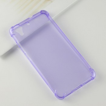 Силиконовый матовый полупрозрачный чехол с усиленными углами для Huawei Y6II Фиолетовый