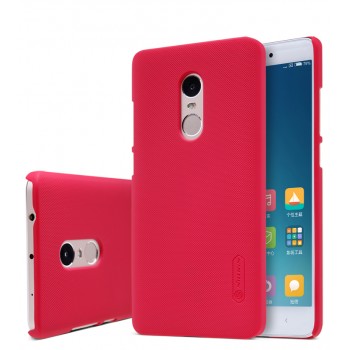 Пластиковый матовый нескользящий премиум непрозрачный чехол для Xiaomi RedMi Note 4 Красный
