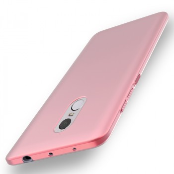 Пластиковый непрозрачный матовый чехол с улучшенной защитой элементов корпуса для Xiaomi RedMi Note 4  Розовый