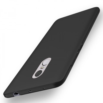 Пластиковый непрозрачный матовый чехол с улучшенной защитой элементов корпуса для Xiaomi RedMi Note 4  Черный