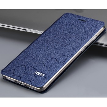 Чехол флип подставка текстура Соты на силиконовой основе для Xiaomi RedMi Note 4 Синий
