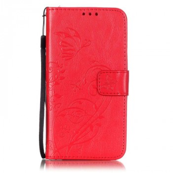 Чехол портмоне подставка текстура Узоры на силиконовой основе на магнитной защелке для LG K7 Красный
