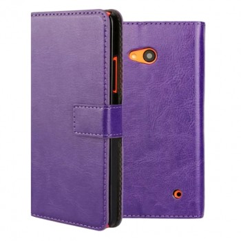 Винтажный чехол портмоне подставка на пластиковой основе на магнитной защелке для Microsoft Lumia 640  Фиолетовый