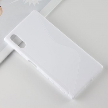 Силиконовый матовый полупрозрачный чехол с нескользящими гранями и дизайнерской текстурой S для Sony Xperia XZ/XZs Белый