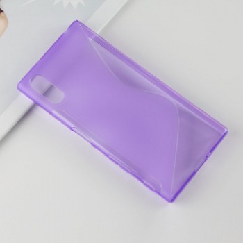 Силиконовый матовый полупрозрачный чехол с нескользящими гранями и дизайнерской текстурой S для Sony Xperia XZ/XZs Фиолетовый