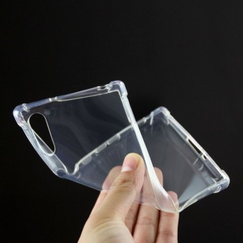 Силиконовый глянцевый транспарентный чехол с усиленными углами для Sony Xperia XZ/XZs