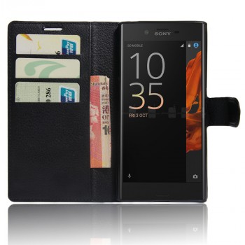 Чехол портмоне подставка на силиконовой основе на магнитной защелке для Sony Xperia XZ/XZs Черный