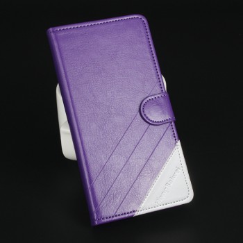 Глянцевый водоотталкивающий чехол портмоне подставка на силиконовой основе на магнитной защелке для Lenovo A5000  Фиолетовый