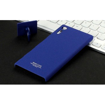 Пластиковый непрозрачный матовый чехол с повышенной шероховатостью для Sony Xperia XZ  Синий