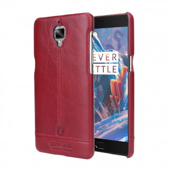 Кожаный чехол накладка (премиум нат. кожа) для OnePlus 3 Красный
