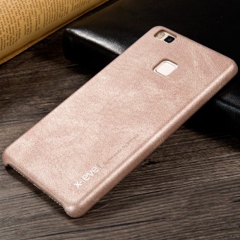 Силиконовый чехол накладка для Huawei P9 Lite с текстурой кожи Бежевый