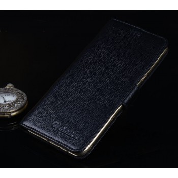 Кожаный чехол портмоне подставка (премиум нат. кожа) с крепежной застежкой для Asus ZenFone 3 5.5 Черный