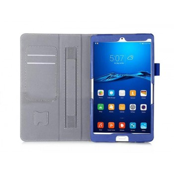 Чехол книжка подставка с рамочной защитой экрана, крепежом для стилуса, отсеком для карт и поддержкой кисти для Huawei MediaPad M3 