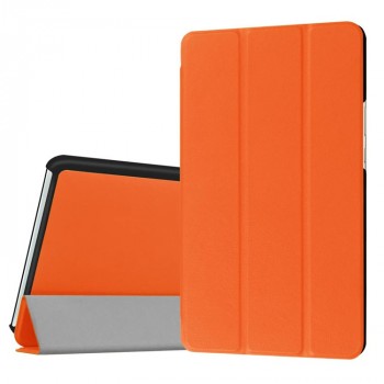 Сегментарный чехол книжка подставка на непрозрачной поликарбонатной основе для Huawei MediaPad M3 Оранжевый