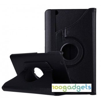 Роторный чехол книжка подставка на непрозрачной поликарбонатной основе для Huawei MediaPad M3  Черный
