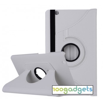 Роторный чехол книжка подставка на непрозрачной поликарбонатной основе для Huawei MediaPad M3  Белый