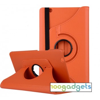 Роторный чехол книжка подставка на непрозрачной поликарбонатной основе для Huawei MediaPad M3  Оранжевый