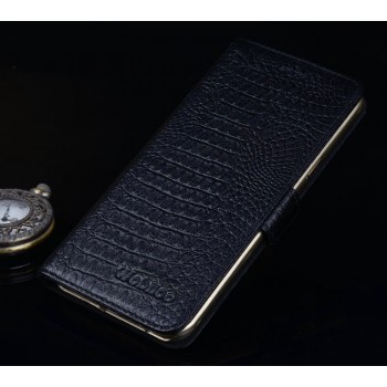 Кожаный чехол портмоне подставка (премиум нат. кожа крокодила) с крепежной застежкой для Asus ZenFone 3 Ultra