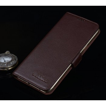 Кожаный чехол портмоне подставка (премиум нат. кожа) с крепежной застежкой для Asus ZenFone 3 Ultra  Коричневый