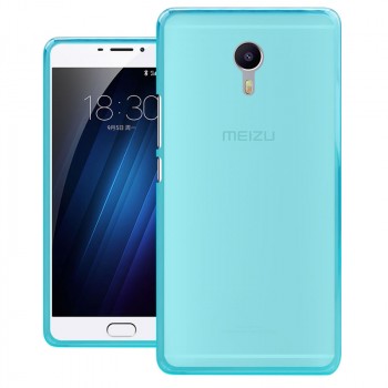 Силиконовый матовый полупрозрачный чехол для Meizu M3 Max Голубой