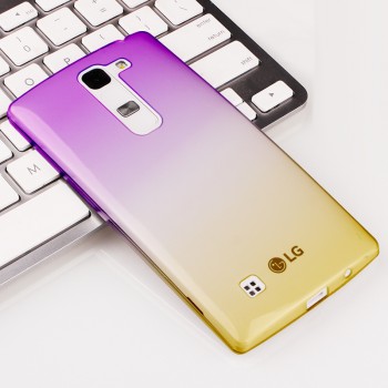 Силиконовый матовый полупрозрачный градиентный чехол для LG Magna Фиолетовый