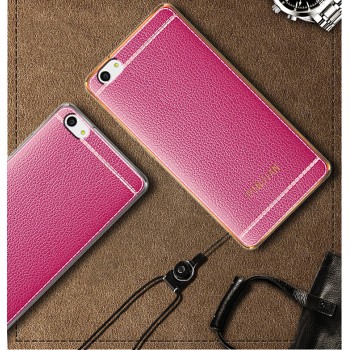 Силиконовый чехол накладка для Meizu U20 с текстурой кожи Пурпурный