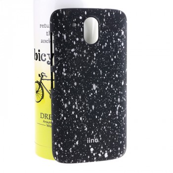 Пластиковый непрозрачный матовый чехол с голографическим принтом Звезды для HTC Desire 526  Белый