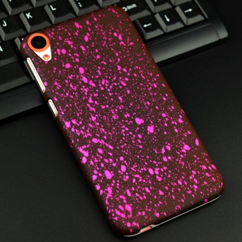 Пластиковый непрозрачный матовый чехол с голографическим принтом Звезды для HTC Desire 820  Розовый