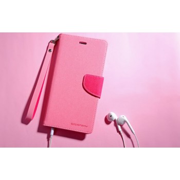 Чехол портмоне подставка на силиконовой основе с тканевым покрытием на магнитной защелке для HTC Desire 820  Розовый