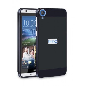 Двухкомпонентный чехол c металлическим бампером с поликарбонатной двухцветной накладкой для HTC Desire 820 Черный