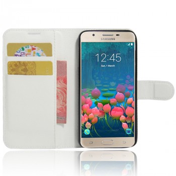 Чехол портмоне подставка на силиконовой основе на магнитной защелке для Samsung Galaxy J5 Prime Белый