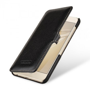 Кожаный чехол горизонтальная книжка (премиум нат. кожа) с крепежной застежкой для Huawei Honor 8
