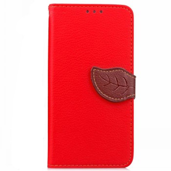Чехол портмоне подставка на силиконовой основе на дизайнерской магнитной защелке для Sony Xperia X Performance  Красный