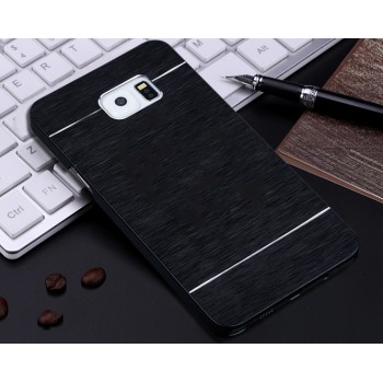 Пластиковый непрозрачный матовый металлик чехол для Samsung Galaxy Note 5 Черный