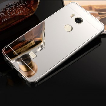 Двухкомпонентный чехол c металлическим бампером с поликарбонатной накладкой и зеркальным покрытием для Xiaomi RedMi 4 Pro Белый