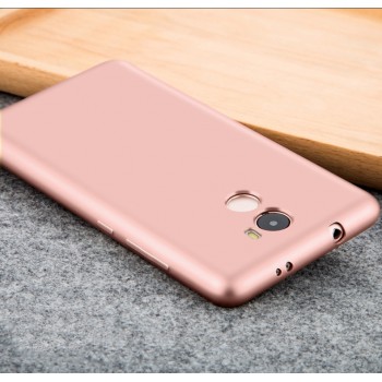 Силиконовый матовый непрозрачный чехол для Xiaomi RedMi 4  Розовый