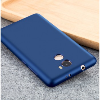 Силиконовый матовый непрозрачный чехол для Xiaomi RedMi 4  Синий