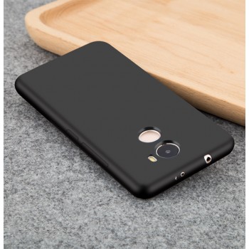 Силиконовый матовый непрозрачный чехол для Xiaomi RedMi 4  Черный