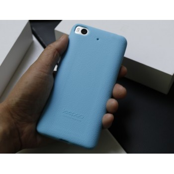 Силиконовый матовый непрозрачный чехол с нескользящим софт-тач покрытием для Xiaomi Mi5S Голубой