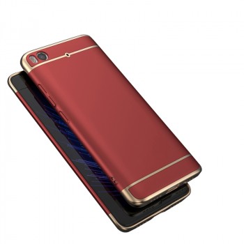 Пластиковый непрозрачный матовый металлик чехол с улучшенной защитой элементов корпуса для Xiaomi Mi5S  Красный