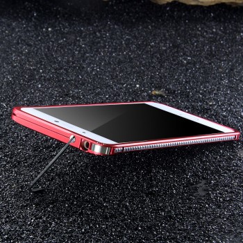Металлический округлый премиум бампер на пряжке для Xiaomi Mi5S Plus  Красный