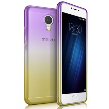 Силиконовый матовый полупрозрачный градиентный чехол для Meizu M3E  Фиолетовый