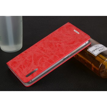Винтажный чехол горизонтальная книжка подставка на пластиковой основе с отсеком для карт на присосках для Meizu M3E  Красный